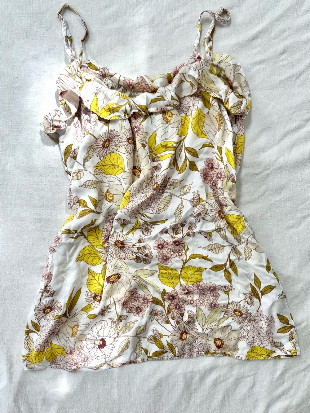 Volcom Floral Ruffle Mini Dress Surfer Girl Y2K Size Medium